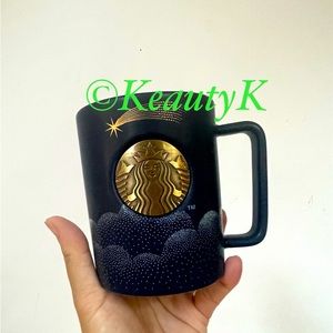 Blue super moon & bunny meteor ceramic mug Vietnam Starbucks